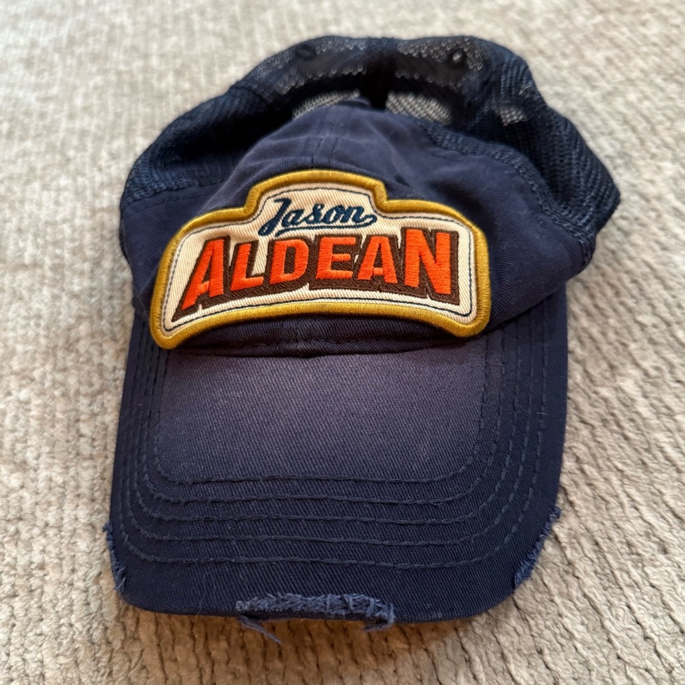 Jason Aldean Distressed Trucker Hat Mesh Back Adjustable‎ Snapback Cap
